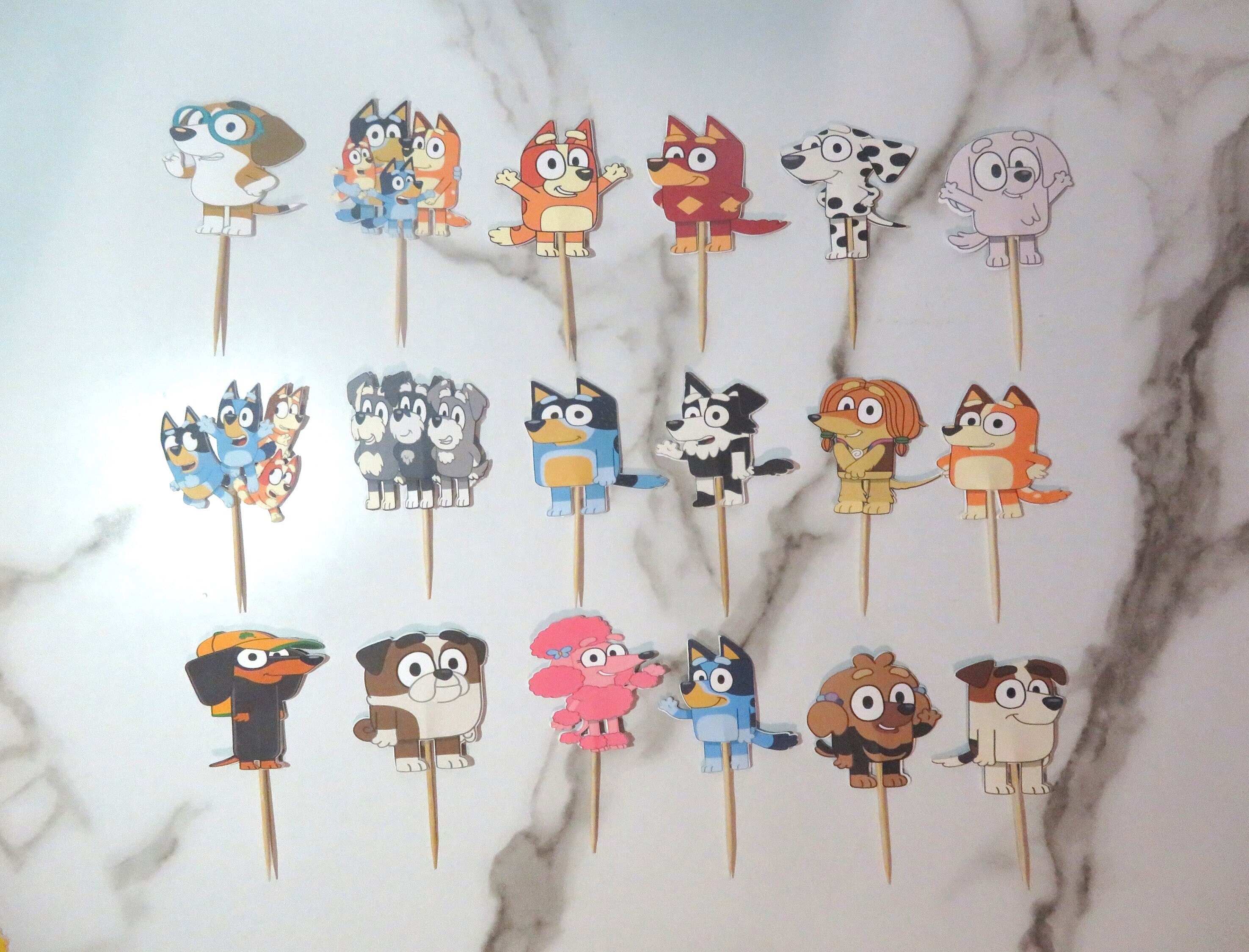 Double-Sided Bluey Character Toppers