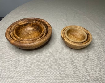 Olive Wood Nesting Bowls  Handmade Hand Crafted Gift