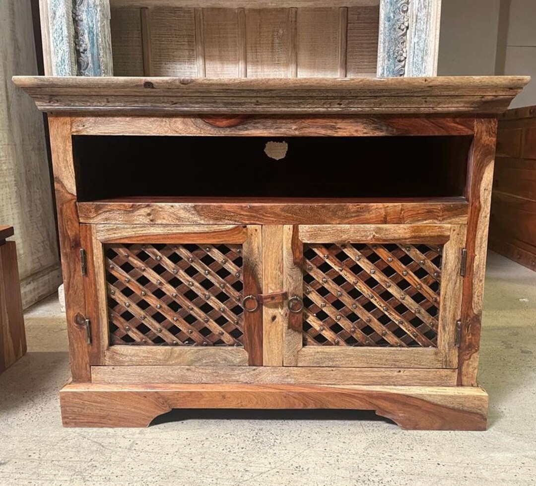 Handmade Vintage Antique Teak Wood TV Stand Hand Carved - Etsy