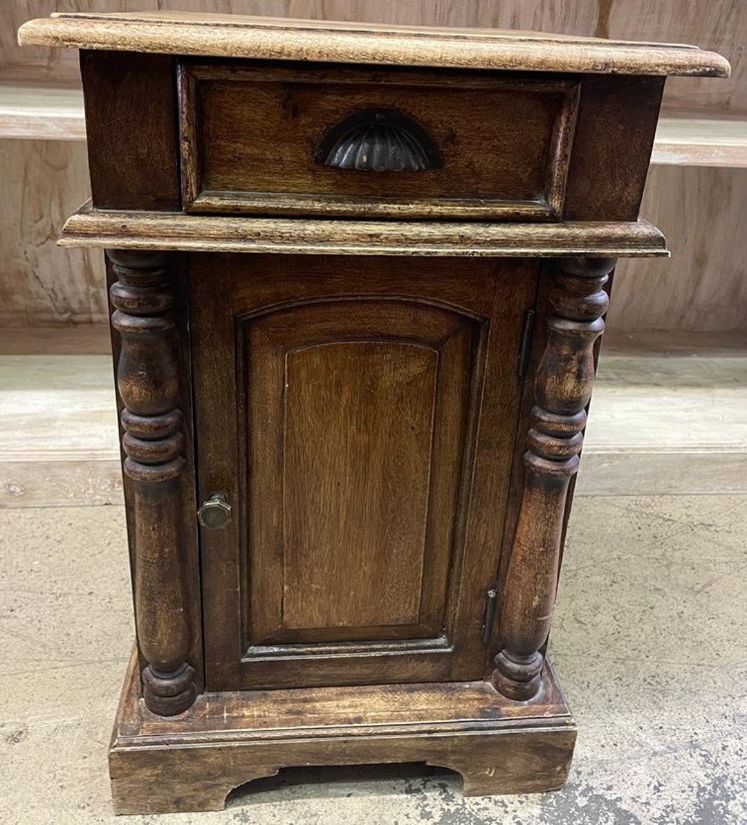 Handmade Vintage Antique Solid Wood Night Stand Indian Night Stand