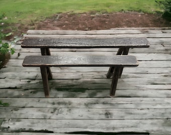 Black Antique Vintage Bench ( Handmade ) Size and Finish Vary