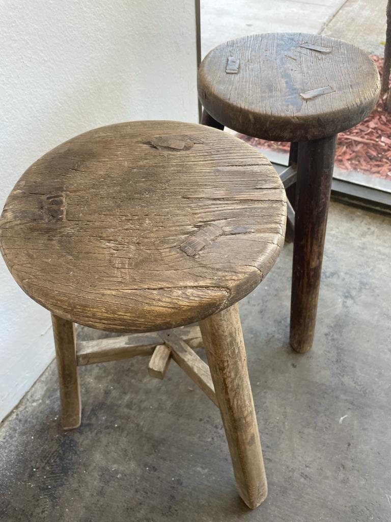 Antique Rustic Vintage Round Stool size Finish Vary Etsy Ireland