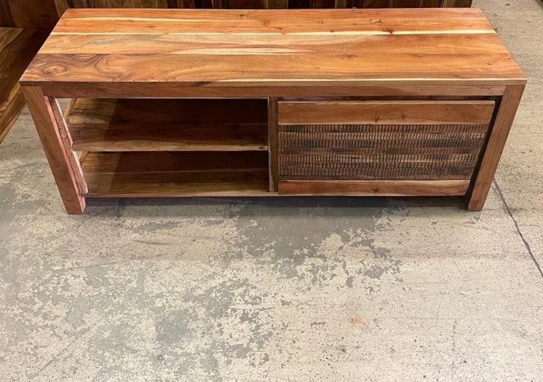 Handmade Vintage Antique Teak Wood TV Stand Hand Carved - Etsy