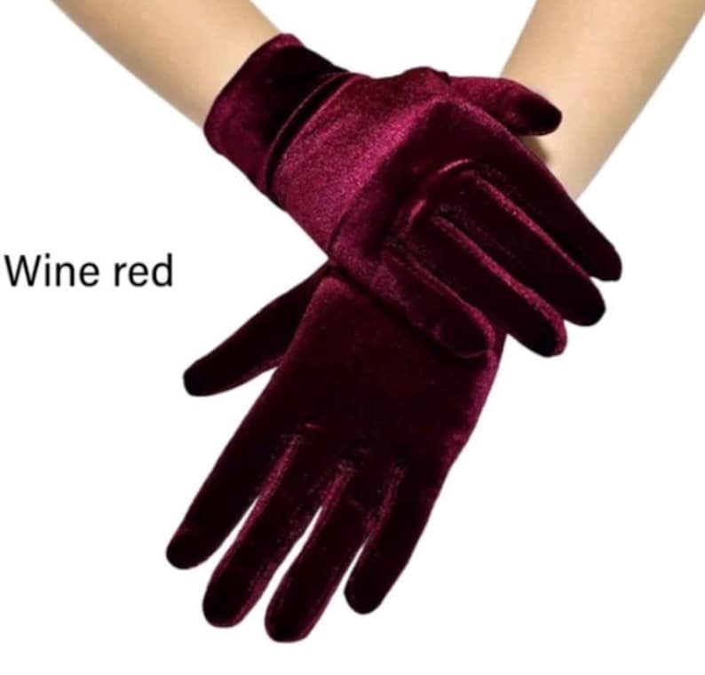 Stunning Burgundy Velvet Gloves - Etsy