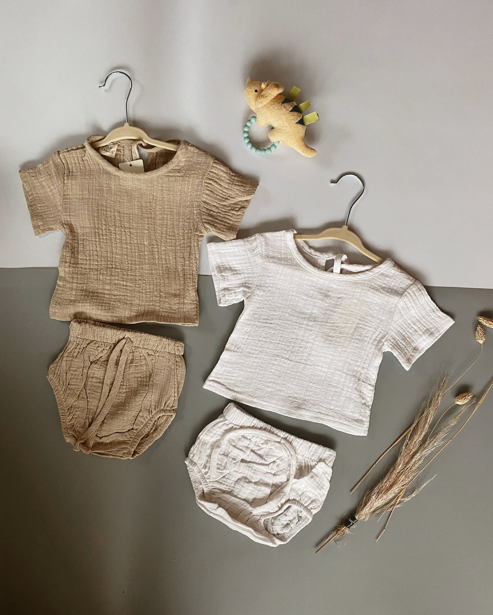 Linen Baby Clothing Set Gender Neutral Outfit Unisex Newborn Etsy