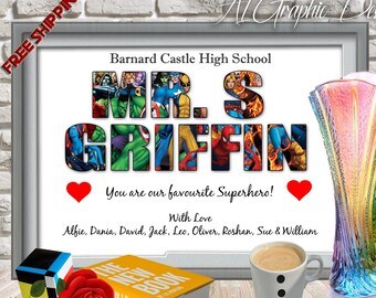 Personalised Marvel Comics Superheroes Birthday Card