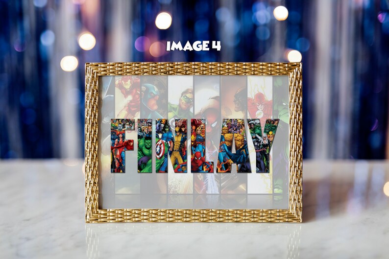 Personalised Marvel Named Gift Modern Customised theme Background Font Logo Message Comics Latest Trend Favourite Superhero Birthday Present image 4