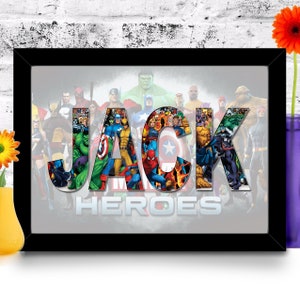 Personalised Marvel Named Gift Modern Customised theme Background Font Logo Message Comics Latest Trend Favourite Superhero Birthday Present image 8