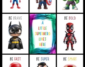 Baby Superhero Affirmation Prints • Marvel Inspired Nursery Wall Art • Choose Your Prints • Buy 2 Get 1 FREE