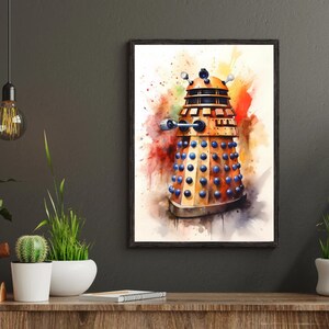 Vivid Watercolor Doctor Who Dalek / Tardis Fine Art Print | Sci-fi Wall ...