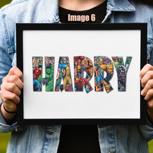 Personalised Marvel Named Gift Modern Customised theme Background Font Logo Message Comics Latest Trend Favourite Superhero Birthday Present image 6