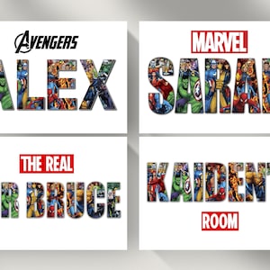 Personalised Marvel Named Gift Modern Customised theme Background Font Logo Message Comics Latest Trend Favourite Superhero Birthday Present image 9
