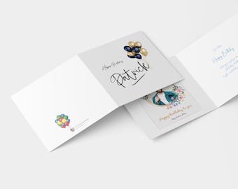 Personalized Birthday Card – Custom Name & Message – Unique Handmade 6x6 Greeting – Luxury Textured Cardstock with Envelope
