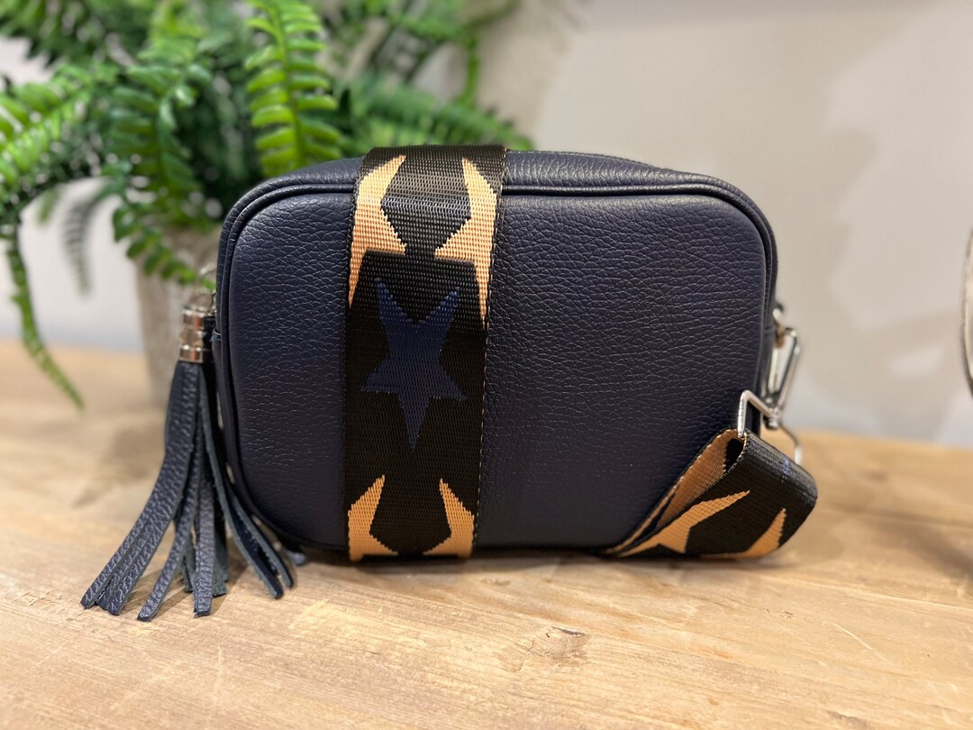 BRIDGET ITALIAN LEATHER CROSSBODY BAG IN NAVY
