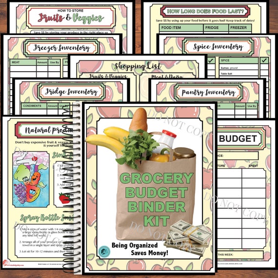 Grocery Budget Binder Kit APPLE Design Budget Kit Budget | Etsy