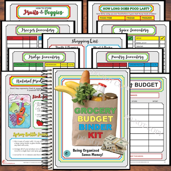 Grocery Budget Binder Kit RAINBOW Design Budget Kit | Etsy