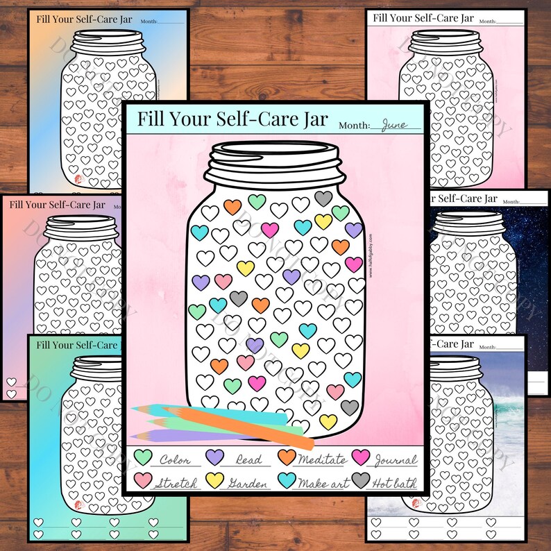Self-care Jar Self-care Worksheets Self Care Printable Self-care ...
