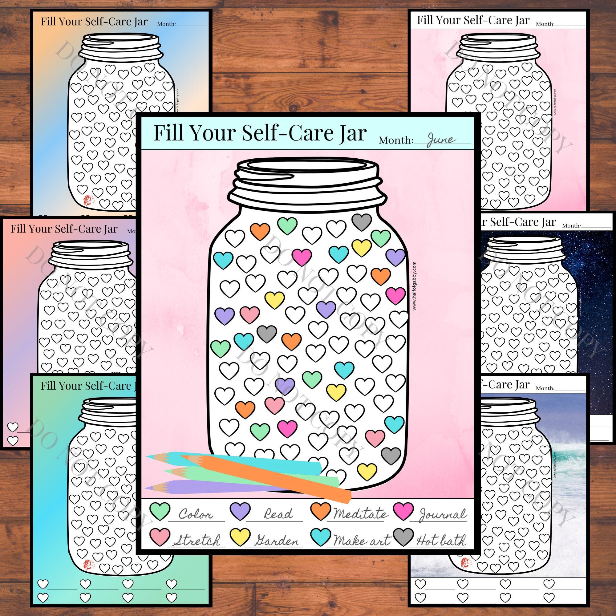 Self-care Jar Self-care Worksheets Self Care Printable Self-care