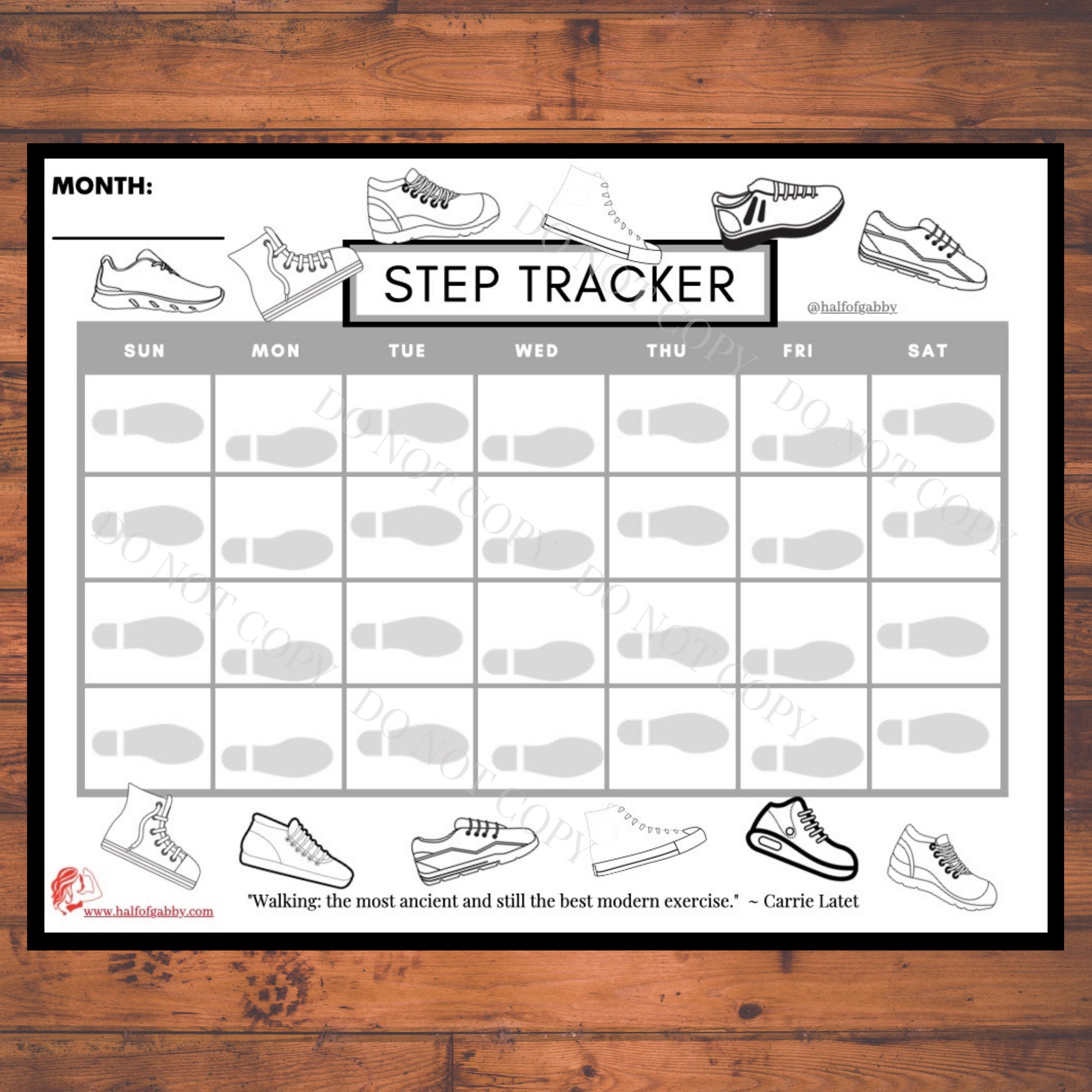 Step Tracker Monthly Step Tracker Step Journal Step Log Step Tracker