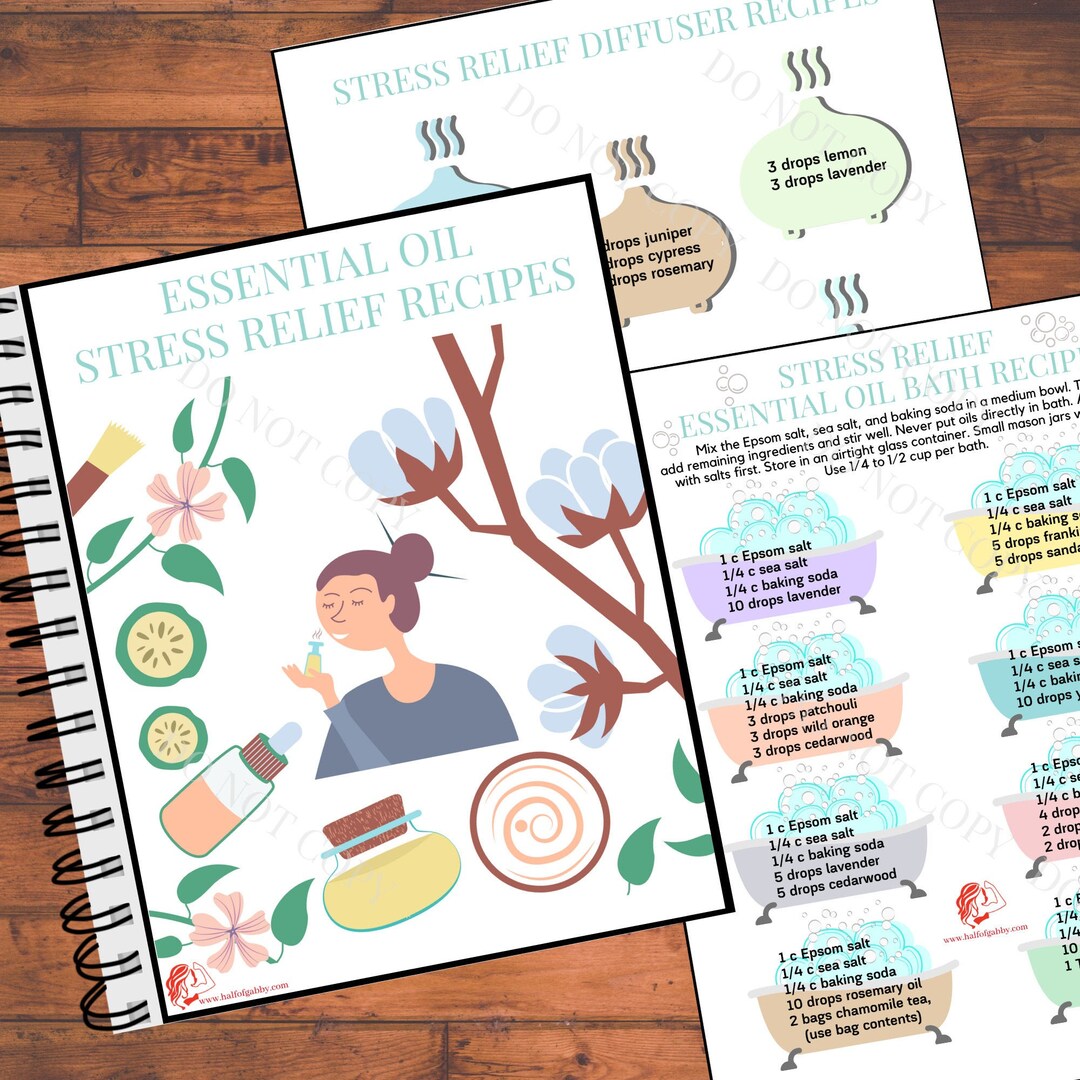 Essential Oil Stress Relief Recipes Diffuser Recipes Bath Etsy