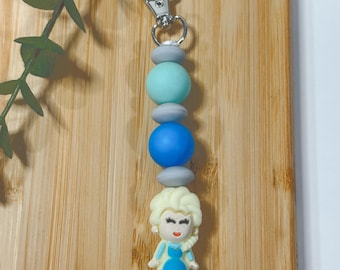 Elsa Inspired Beaded Keychain | Theme Park Bag Charm