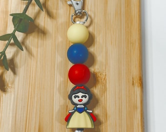 Snow White Beaded Keychain | Handmade Princess Bag Charm