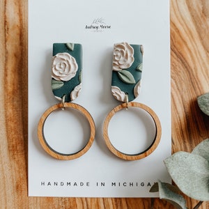Floral Clay Earrings | Lightweight Jewelry | Handmade Earrings | Statement Earrings | Clay Earrings | Blush Earrings | Flower Earrings