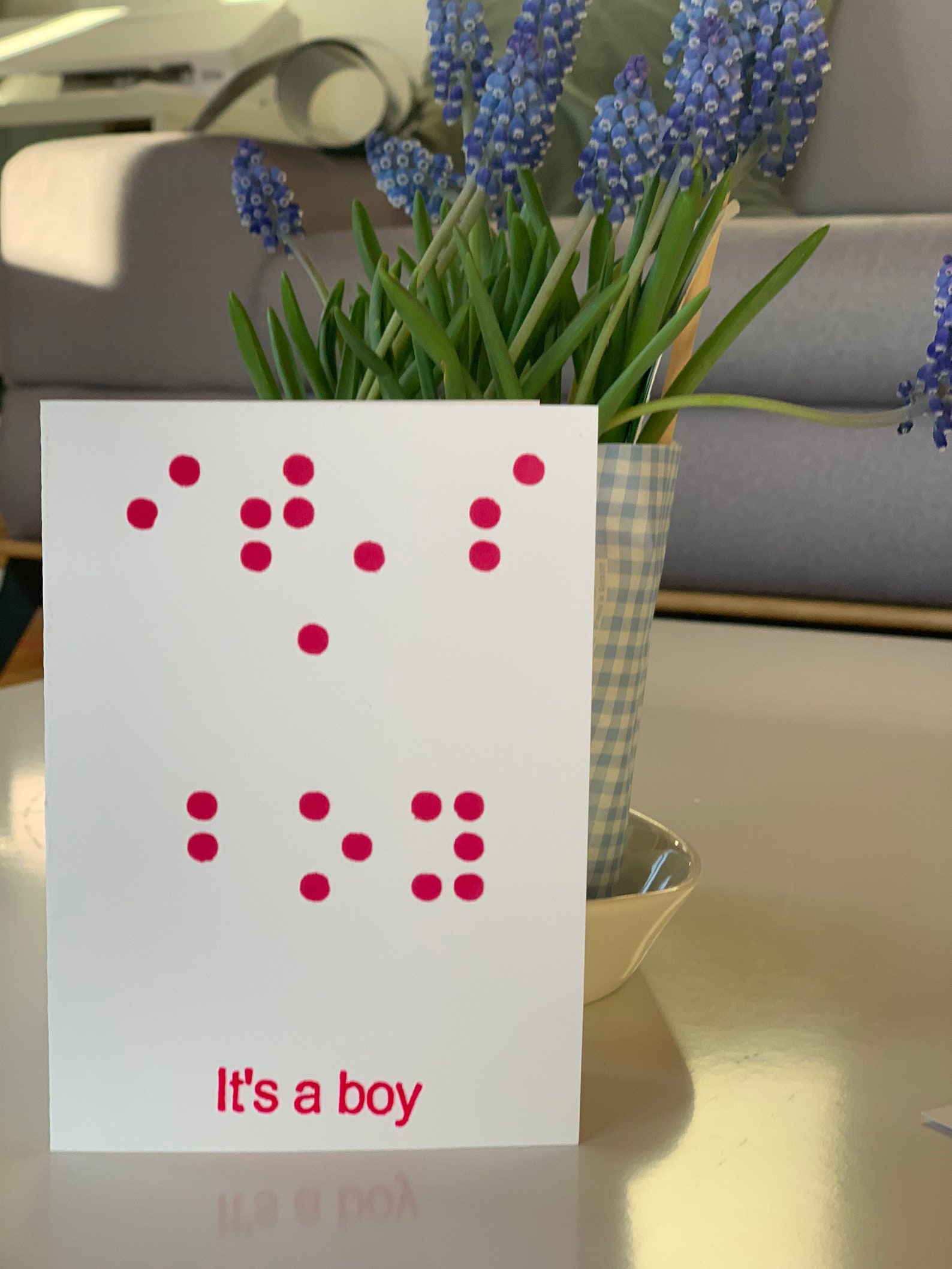 Handmade Greeting Cards in Braille. the Colors Can Be Changed, as Well