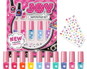 Set di smalti per bambini staccabili – 10 colori con adesivi