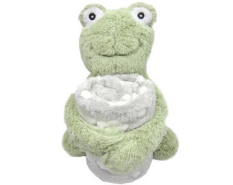 Baby Blanket and a Plush Toy Frog 70x100 cm 100% Polyester Soft and Cuddly