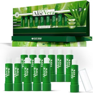 Aloe Vera Lip Balm Set: Hydrating Lip Care (12 pc)