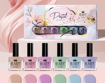 Pastel Nail Polish Set – Classic Shades, Gift Boxed (10ml)