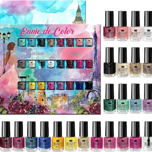 48 x Nail polish varnish set 48 Different Bright modern colours Display Box Ideal for a gift image 2