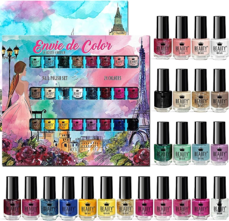 48 x Nail polish varnish set 48 Different Bright modern colours Display Box Ideal for a gift image 2