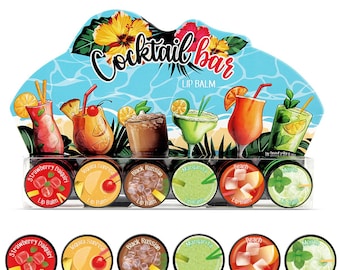 Set de bálsamos labiales con sabor a cóctel - 6 bálsamos labiales hidratantes (paquete de regalo)