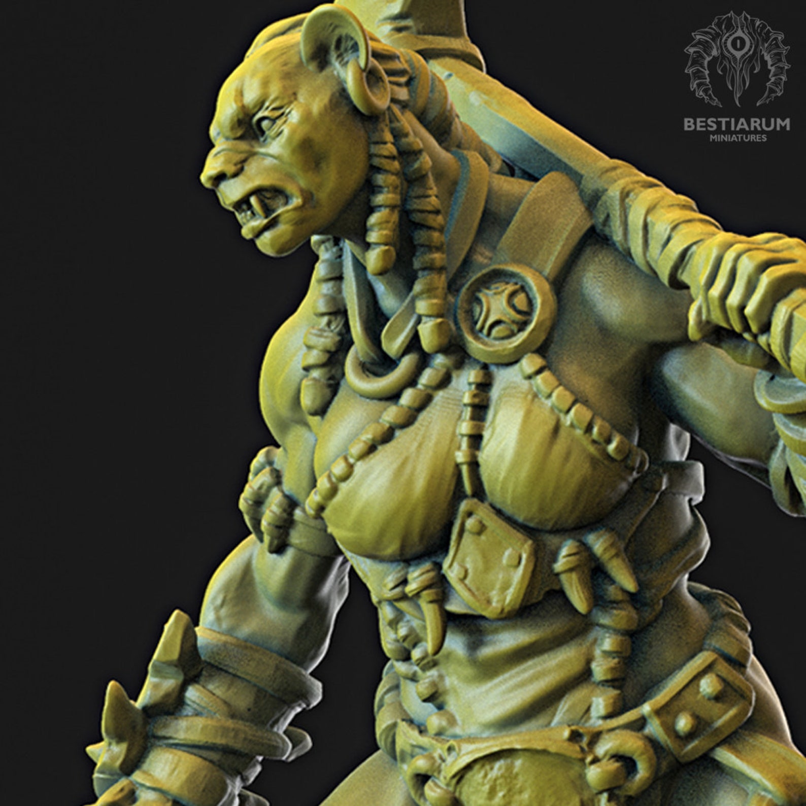 Leonin female warrior RPG 32mm Miniature by Bestiarum Etsy