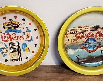 Vintage Souvenir Tin Ashtray: Las Vegas or Santa Cruz Boardwalk