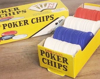 Vintage 100 Poker Chips in Box