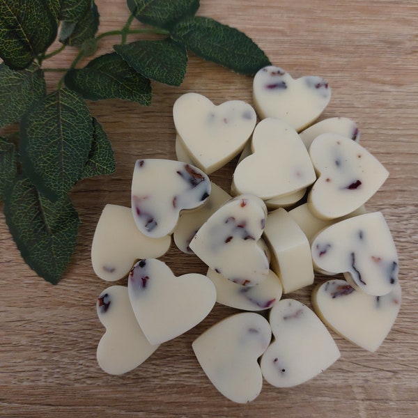 Lime, basil & mandarin Jo Malone inspired wax melt hearts, Rapeseed and coconut wax, Vegan friendly, Strong fragranced and long lasting