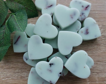 Woodsage and sea salt Jo Malone inspired wax melt hearts, Botanical wax melts, Rapeseed and coconut wax, Vegan friendly, Handmade