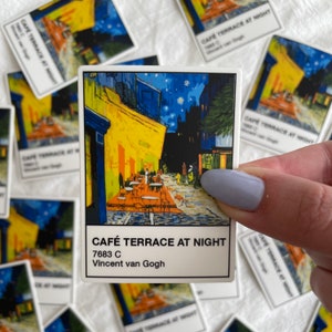 Van Gogh Cafe Terrace at Night Planner/Laptop Sticker | Matte Vinyl Die-Cut Sticker