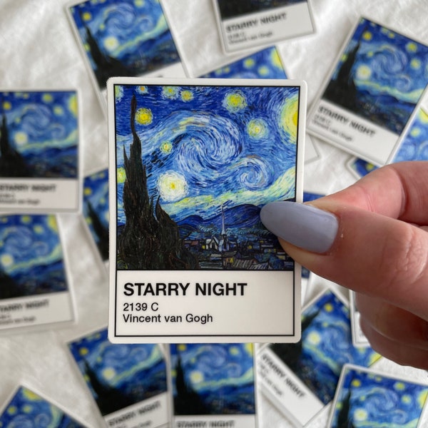 Van Gogh Starry Night Planner/Laptop Sticker | Matte Vinyl Die-Cut Sticker