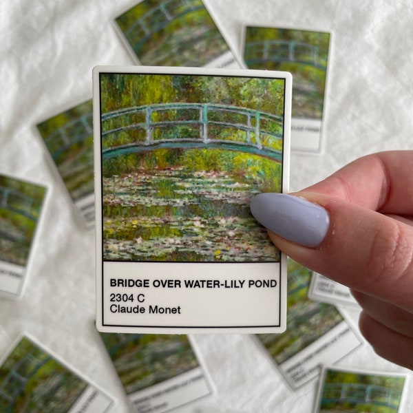 Monet Bridge Over Water-Lily Pond Planner/Laptop Sticker | Matte Vinyl Die-Cut Sticker