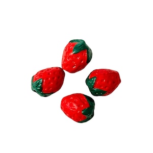Strawberry beads, Peruvian ceramic beads, Strawberry jewelry, beads from peru, ceramic fruit beads, fruit jewelry