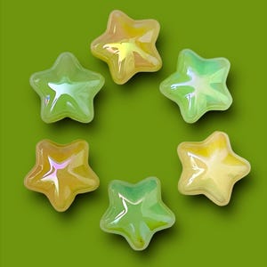 Qty 12 piece assorted large acrylic star beads 20mm size