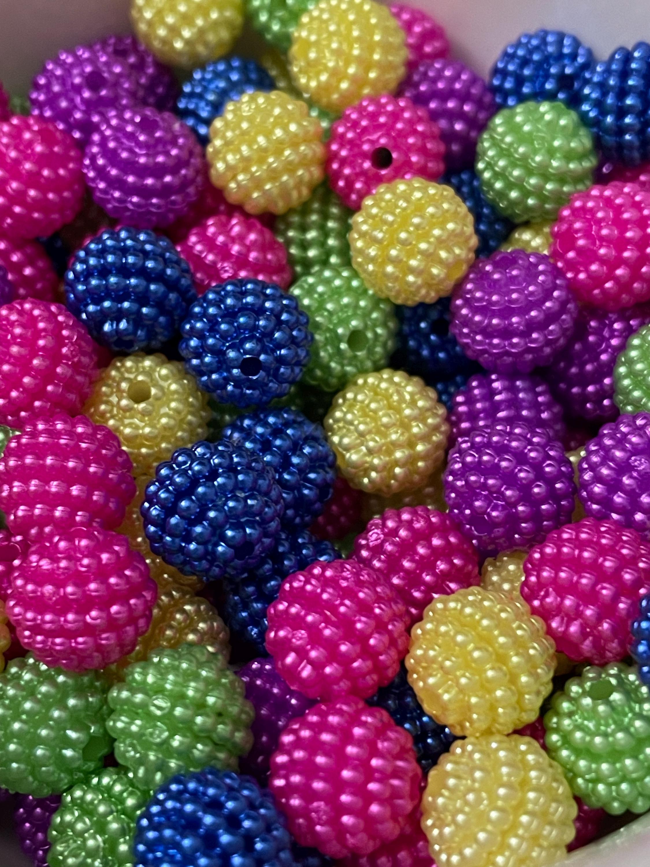 100 Assorted Acrylic Bayberry Beads: Colorful 10mm Bead Mix - Etsy