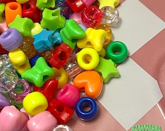 Qty-200 pieces of acrylic Kandi bead mix beads 6mm x 9mm