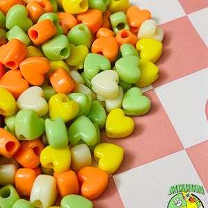 Qty-100 piece acrylic assorted color heart shaped beads size 7.5mm
