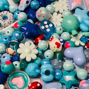Kawaii Acrylic Bead Soup Mix: Chunky Charms, Pendants (75 grams)
