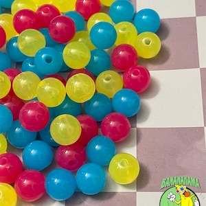 80 stuks acryl/kunststof geassorteerde kleurenmix: 10 mm